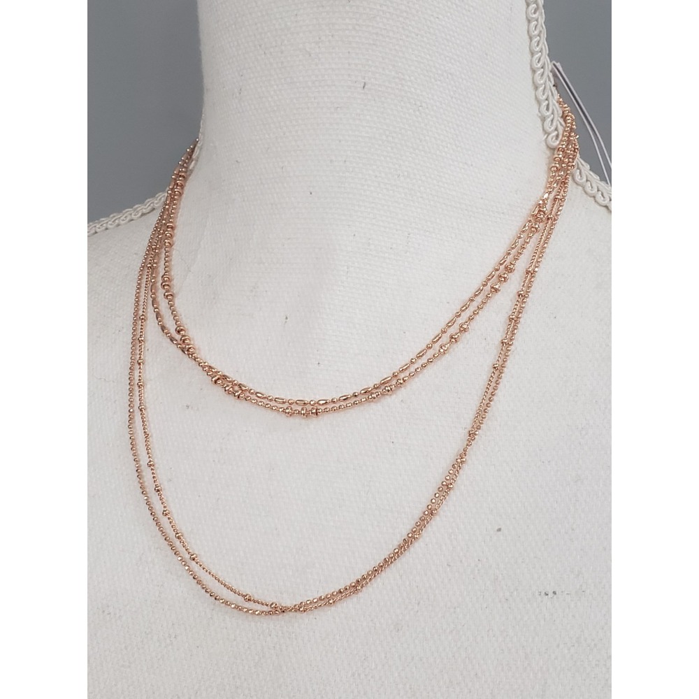 NEW GORJANA PASO 4 STRAND VERSATILE NECKLACE ROSE GOLD DAINTY BOHO WONDERLUST